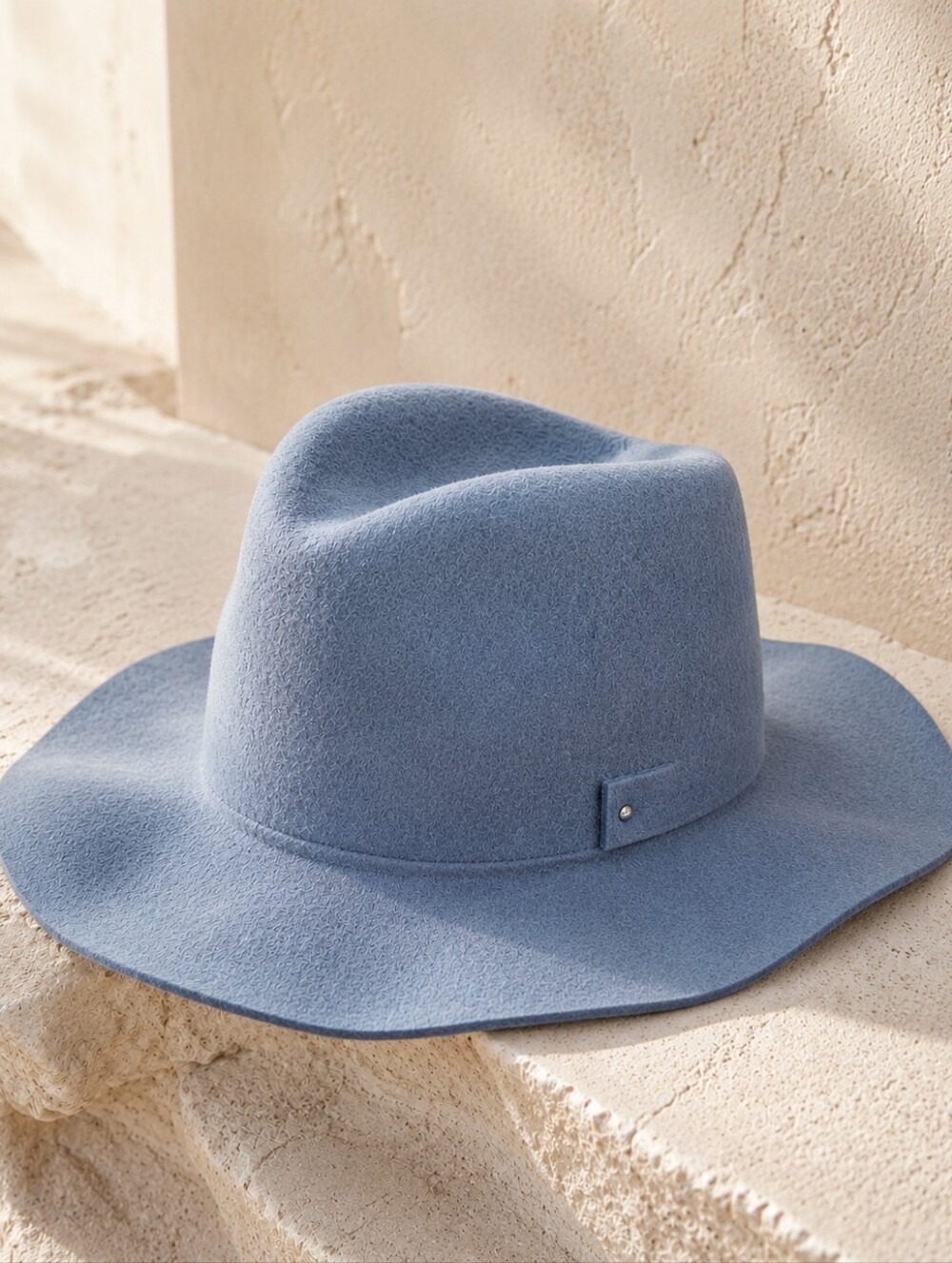 Anthropologie Amelia Blue Grey Wool Felt Fedora Hat
